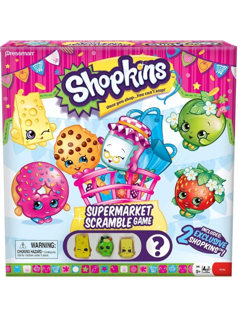 Shopkins Supermarket Scramble Game with 4 Exclusive Collectible Shopkins